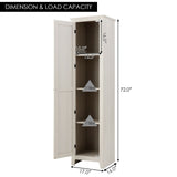 Linen Tower Bathroom Storage Cabinet Tall Slim Side Organizer with Shelf