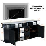 63 Inch TV Entertainment Console Center with 2 Cabinets