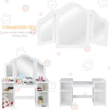 Kids Tri Folding Mirror Makeup Dressing Vanity Table Set