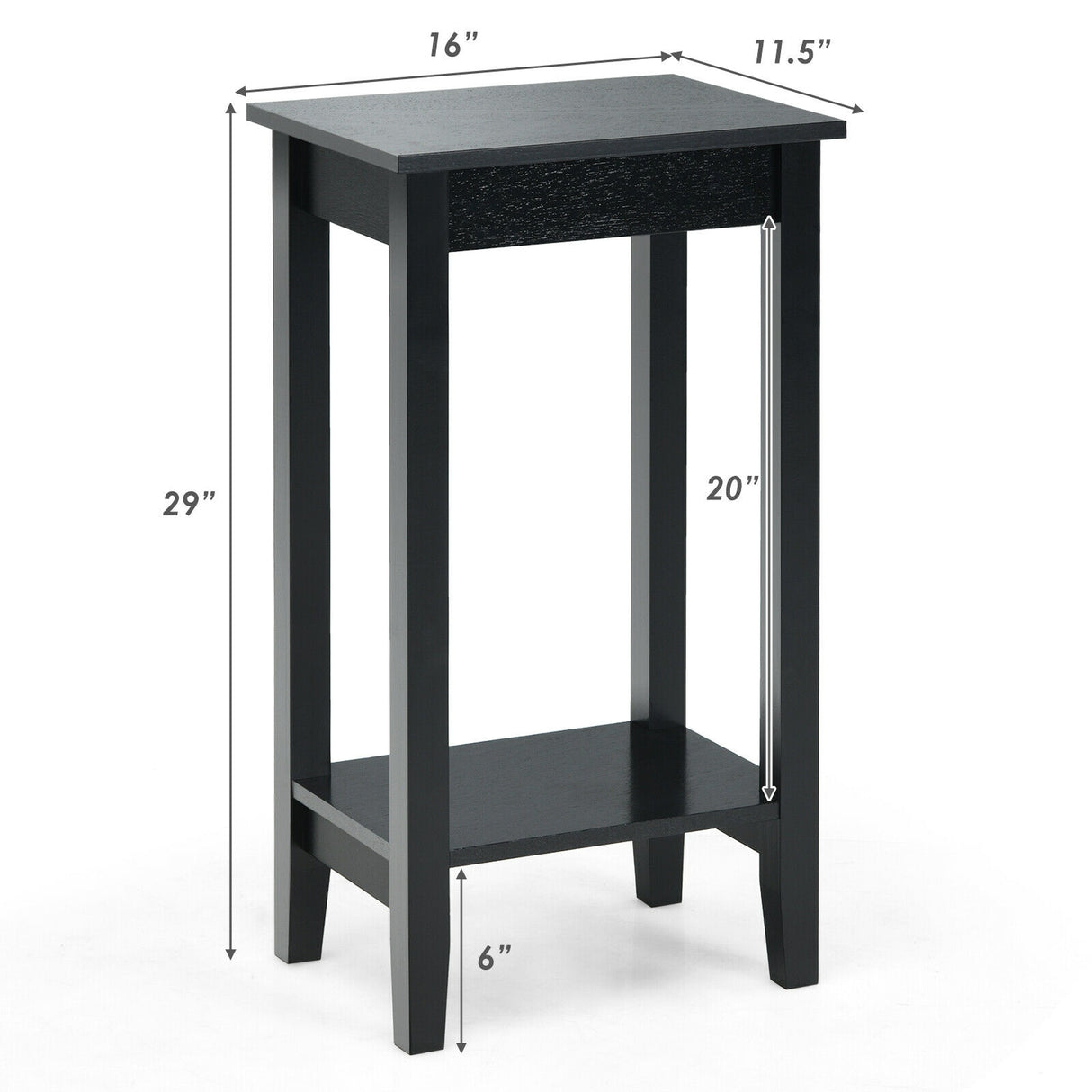Tall Wooden Sofa End Table Side Table