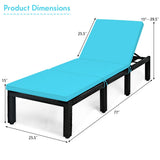 Patio Rattan Lounge Chair Chaise Couch Cushioned Height Adjustable