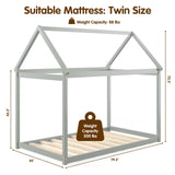 Stable Kids Platform Floor Bed with Roof ang Heavy-Duty Slats