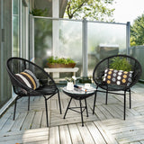 3PCS Patio Acapulco Furniture Bistro Set with GlassTable