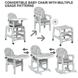 3-in-1 Baby High Chair with Lockable Universal Wheels