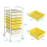6 Drawers Rolling Storage Cart Organizer-Transparent