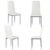 4 pcs PVC Leather Dining Side Chairs Elegant Design