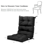 22 x 44 Inch Tufted Outdoor Patio Chair Seating Pad