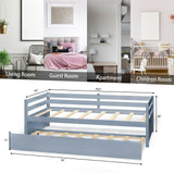 Twin Size Wooden Slat Trundle Platform