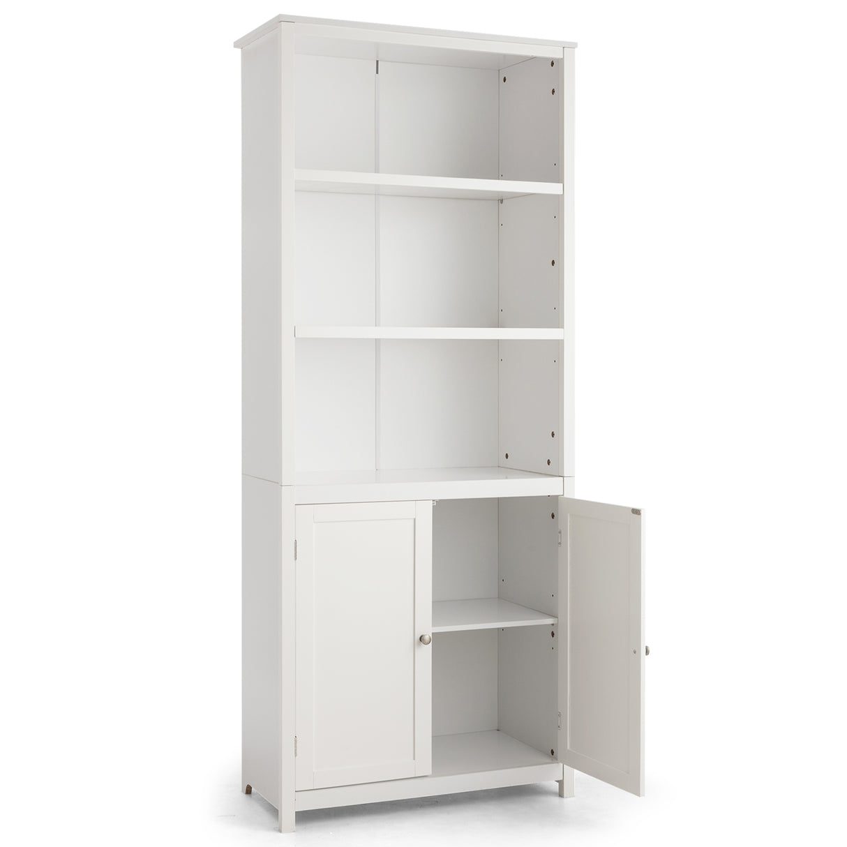 Bookcase Shelving Storage Wooden Cabinet Unit Standing Display Bookcase with Doors