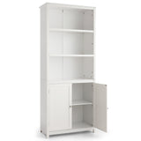 Bookcase Shelving Storage Wooden Cabinet Unit Standing Display Bookcase with Doors