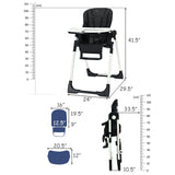 Foldable High chair with Multiple Adjustable Backrest