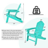Outdoor Adirondack Chair with Built-in Cup Holder for Backyard Porch