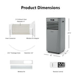 8000BTU 3-in-1 Portable Air Conditioner with Remote Control