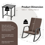 3 Pieces Patio Rattan Rocking Furniture Set