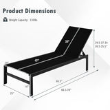 6-Position Chaise Lounge Chairs with Rustproof Aluminium Frame