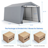 10 x 16/10 x 20 Feet Outdoor Heavy-Duty Carport with 2 Doors