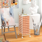 10 Drawer Rolling Storage Cart Organizer with 4 Universal Casters