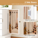 2 Colors Armoire Storage Standing Jewelry Cabinet with Mirror