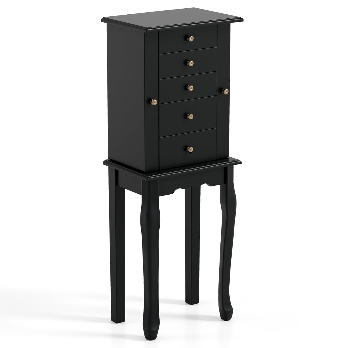 2 Colors Armoire Storage Standing Jewelry Cabinet with Mirror