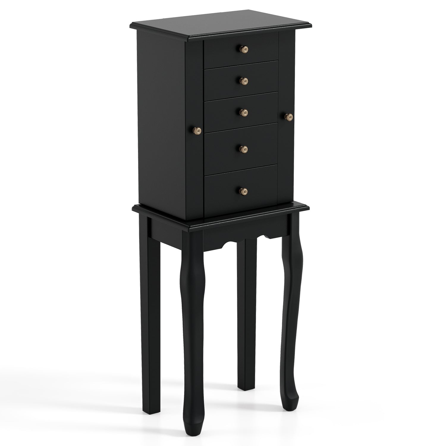 2 Colors Armoire Storage Standing Jewelry Cabinet with Mirror