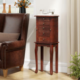 2 Colors Armoire Storage Standing Jewelry Cabinet with Mirror