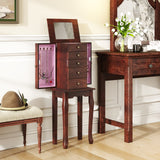 2 Colors Armoire Storage Standing Jewelry Cabinet with Mirror