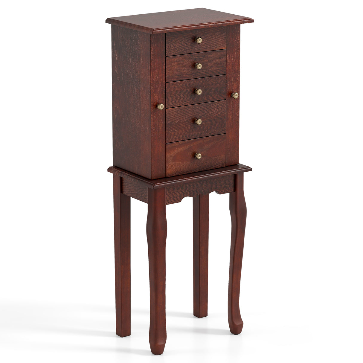 2 Colors Armoire Storage Standing Jewelry Cabinet with Mirror