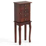 2 Colors Armoire Storage Standing Jewelry Cabinet with Mirror