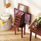 2 Colors Armoire Storage Standing Jewelry Cabinet with Mirror