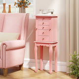 2 Colors Armoire Storage Standing Jewelry Cabinet with Mirror