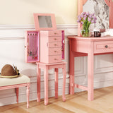 2 Colors Armoire Storage Standing Jewelry Cabinet with Mirror