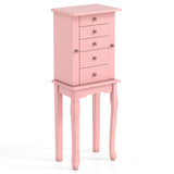 2 Colors Armoire Storage Standing Jewelry Cabinet with Mirror