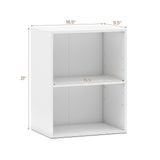 2-Cube Bookcase Floor Standing Open Bookshelf with 5-Position Adjustable Shelf