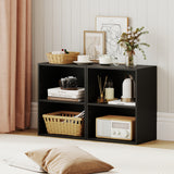 2-Cube Bookcase Floor Standing Open Bookshelf with 5-Position Adjustable Shelf