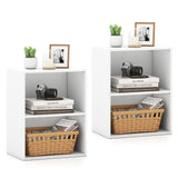 2-Cube Bookcase Set of 2 Floor Standing Open Bookshelf w/ 5-Position Adjustable Shelf