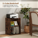 2-Cube Bookcase Set of 2 Floor Standing Open Bookshelf w/ 5-Position Adjustable Shelf
