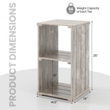 2-Cube Storage Shelf with Open Back and 3-Tier Shelf