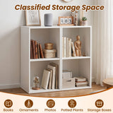 2-Cube Vertical or Horizontal Freestanding Bookshelf with 2 Compartments and 2 Anti-tipping Kits for Home Office-White