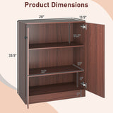 2-Door Modern Floor Storage Cabinet with 3-Tier Shelf