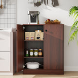 2-Door Modern Floor Storage Cabinet with 3-Tier Shelf
