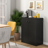 2-Door Modern Floor Storage Cabinet with 3-Tier Shelf