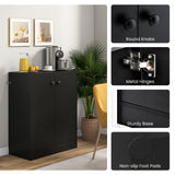 2-Door Modern Floor Storage Cabinet with 3-Tier Shelf