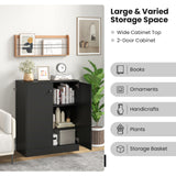 2-Door Modern Floor Storage Cabinet with 3-Tier Shelf