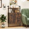 2-Door Wall Mount Bookshelf with Storage Cabinet