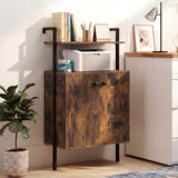 2-Door Wall Mount Bookshelf with Storage Cabinet