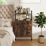 2-Door Wall Mount Bookshelf with Storage Cabinet