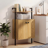 2-Door Wall Mount Bookshelf with Storage Cabinet