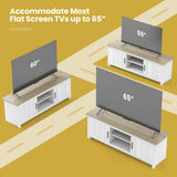 TV Stand with 2 Cabinets and Open Shelves for TVs up to 65 Inch