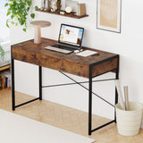 2-Drawer Home Office Desk with Steel Frame
