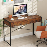 2-Drawer Home Office Desk with Steel Frame